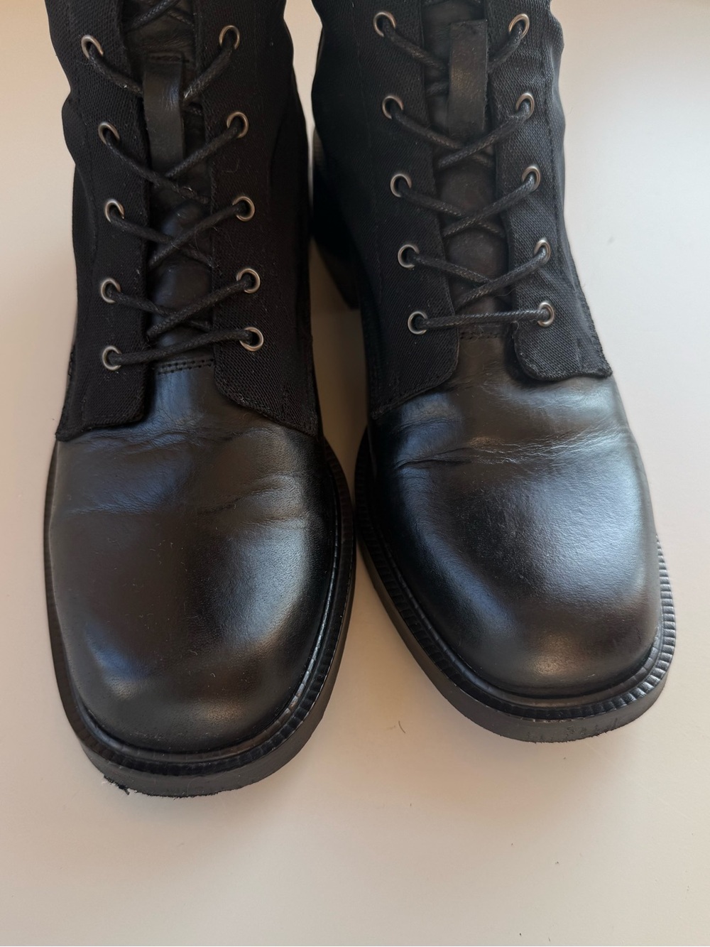 Free People Trickum Tall Combat Boots Black EU39 US8.5 - Picture 5 of 14